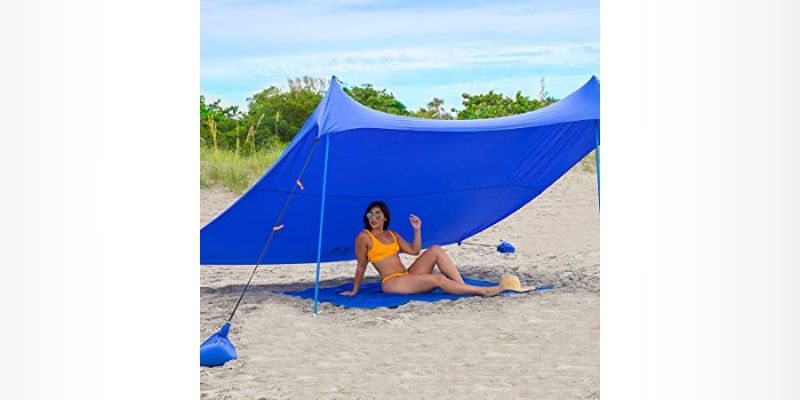 Guarda-sol de praia familiar - sombre de praia - Proteção UV UPF 50 - Red Suricata