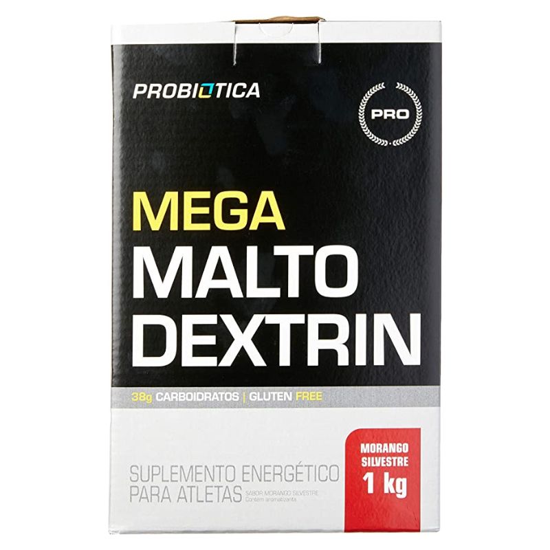 Mega Malto Dextrin (1Kg) - Sabor Morango - Probiótica