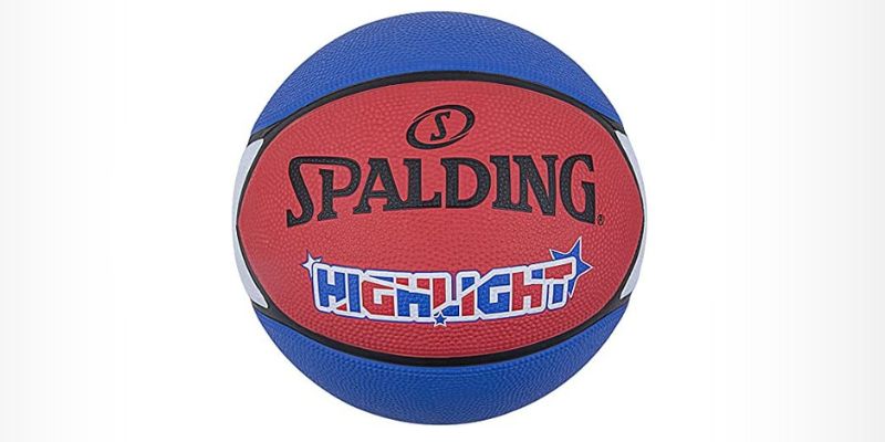 Bola de basquete Highlight, vermelha branca e azul, tamanho 7 - Spalding