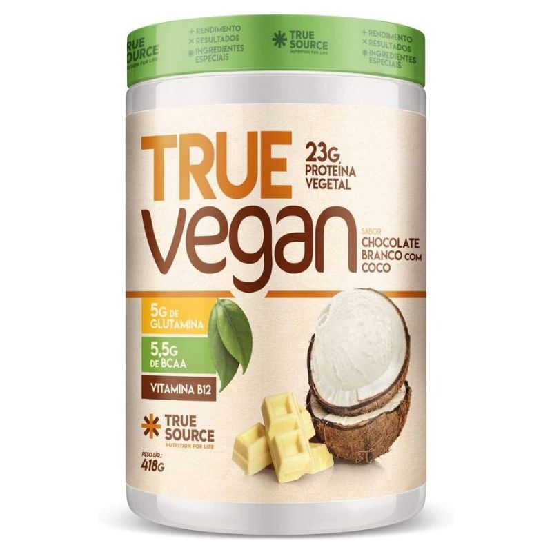 Proteína Vegetal Chocolate Branco com Coco True Vegan - True Source